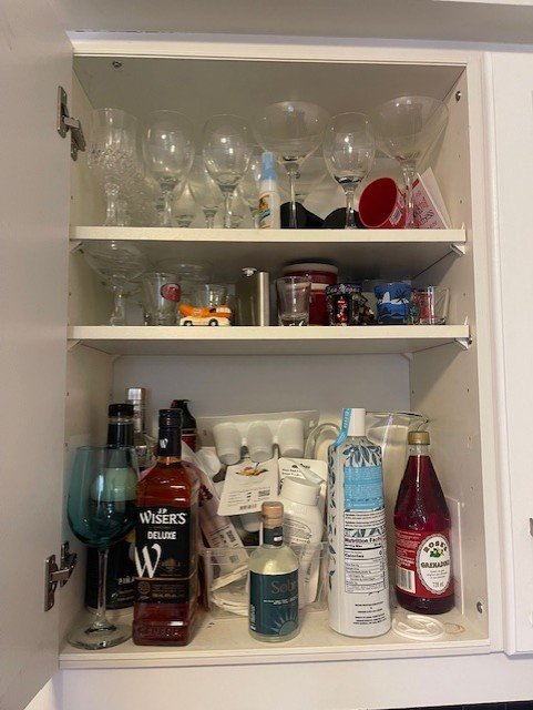 KITCHEN BEFORE AND AFTER PICTURES Before alcohol and wine glasses - KITCHEN BEFORE AND AFTER PICTURES